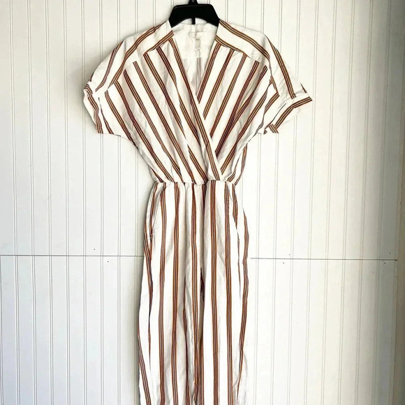 Maje Size XS White Pieni Striped V-Neck Jumpsuit NEW! - Picture 7 of 8